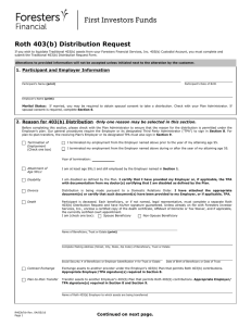 Roth 403(b) Distribution Request