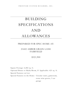 building specifications and allowances