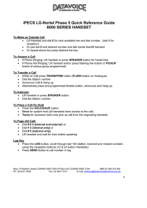 iPECS LG - Quick Reference Guide 8000 Series