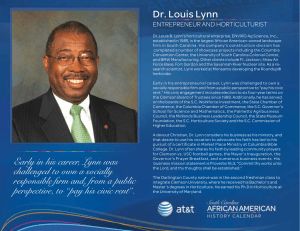 Dr. louis lynn - SC African American History Calendar