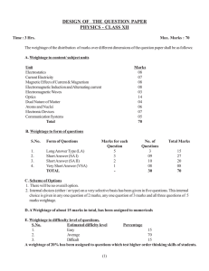 design of the question paper physics - class xii