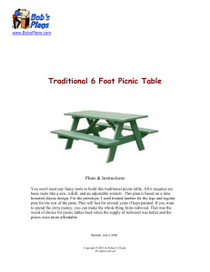 Traditional 6 Foot Picnic Table