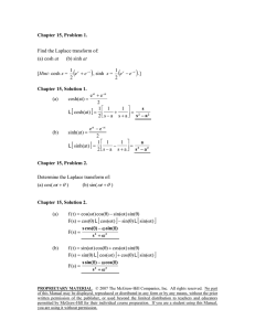 Chapter 15, Problem 1. Find the Laplace transform of: (a) cosh at (b