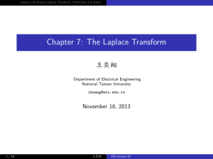 Chapter 7: The Laplace Transform