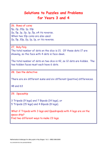 Solutions to Puzzles and Problems for Years 3 and 4