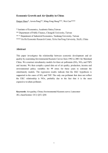 Economic Growth and Air Quality in China Abstract