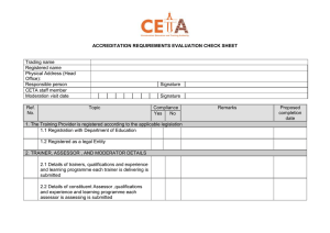 accreditation requirements evaluation check sheet