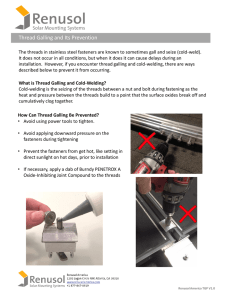 Thread Galling and Its Prevention