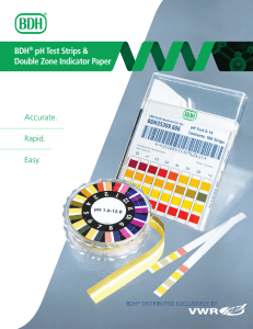 VWR BDH ph Test Strips and Double Zone Indicator Paper, Lit. No