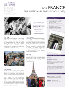 Paris FRANCE - California Lutheran University