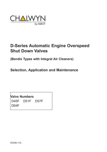 D-Series Automatic Engine Overspeed Shut Down Valves