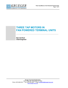 three tap motors in fan powered terminal units - Krueger-HVAC