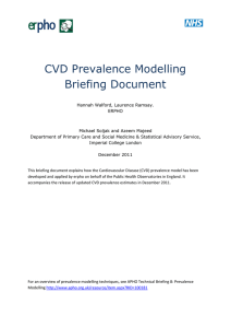 CVD Prevalence Modelling Briefing Document