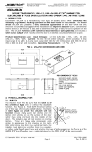 securitron model unl-12, unl-24 unlatch® motorized electronic strike