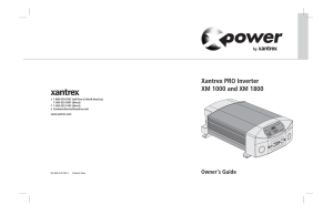 by Xantrex PRO Inverter XM 1000 and XM 1800 Owner`s Guide
