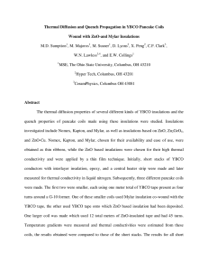 Thermal Diffusion and Quench Propagation in YBCO