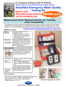 Simplified Emergency Water Quality Testing Kit WATER
