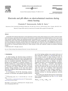 Electrode and pH effects on electrochemical reactions during ohmic