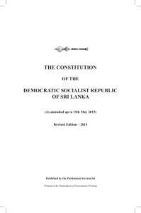 the constitution democratic socialist republic of sri lanka