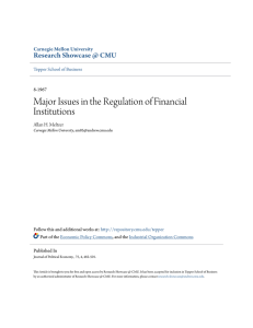 Major Issues in the Regulation of Financial Institutions