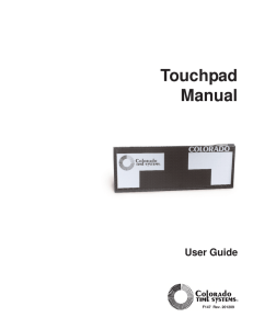TouchPad Manual - Colorado Time Systems