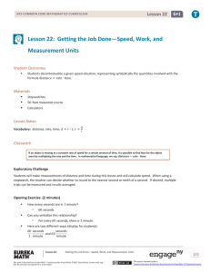 Lesson 22: Getting the Job Done—Speed, Work, and Measurement