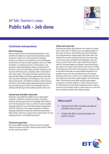 Public talk - Job done