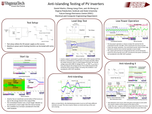 Anti-Islanding Testing of PV Inverters