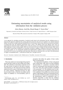 Estimating uncertainties of analytical results using information from