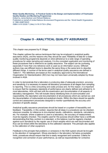 Chapter 9 - ANALYTICAL QUALITY ASSURANCE