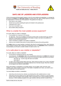 safe use of ladders and stepladders