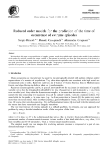 Reduced order models for the prediction of the time of occurrence of