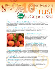 the Organic Seal - The Organic Center