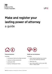Make and register your lasting power of attorney - a guide