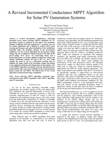 A Revised Incremental Conductance MPPT Algorithm for Solar PV