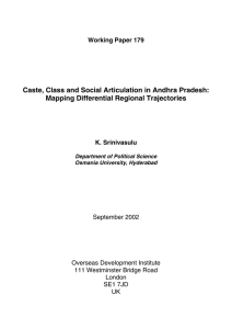 Caste, Class and Social Articulation in Andhra Pradesh