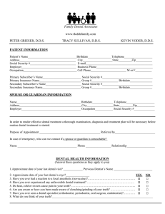 Health History Form - Family Dental Associates