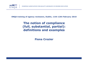 The notion of compliance (full, substantial, partial): definitions and