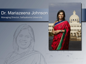 Dr. Mariazeena Johnson - Sathyabama University