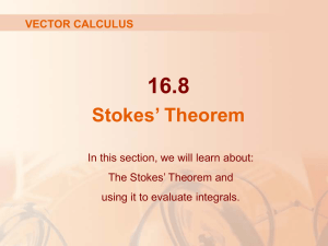 Stokes` Theorem