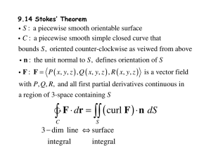 Stokes` Theorem
