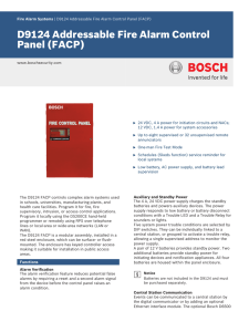 D9124 Addressable Fire Alarm Control Panel (FACP)