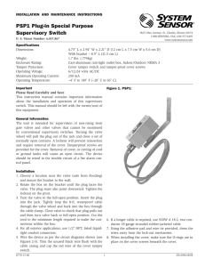 PSP1 Plug-in Special Purpose Supervisory Switch