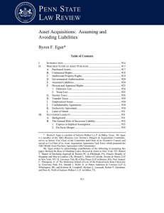 Asset Acquisitions: Assuming and Avoiding Liabilities