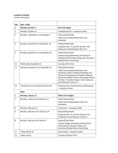 Academic Schedule Toronto Film School Wk 2015