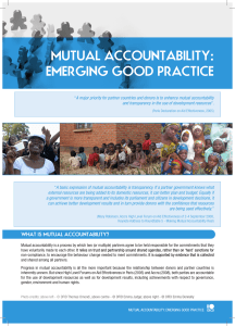 mutual accountability: emerging good practice