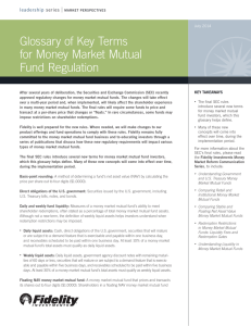 Glossary of Key Terms for Money Market Mutual Fund Regulation