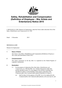 Safety, Rehabilitation and Compensation (Definition of Employee