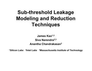 Sub-threshold Leakage Modeling and Reduction Techniques