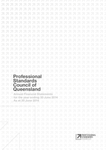 Professional Standards Council (QLD) financial addendum, 13-14